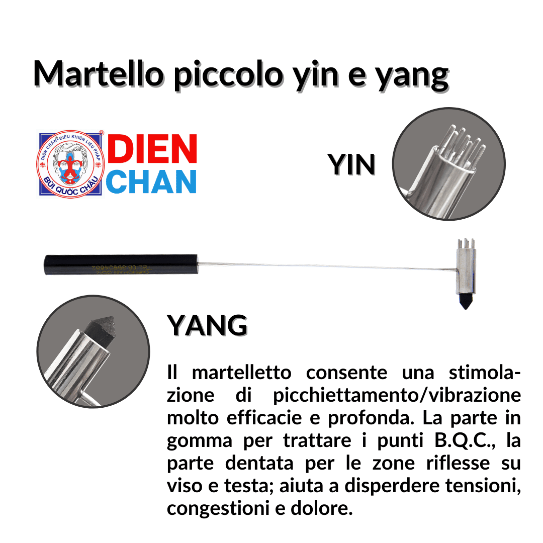 Martello piccolo yin e yang dien chan Monorullo sfere lisce strumento riflessologia facciale originale dien chan